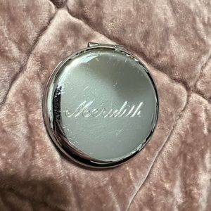 Silver Engraved Name Mirror with Plastic Case